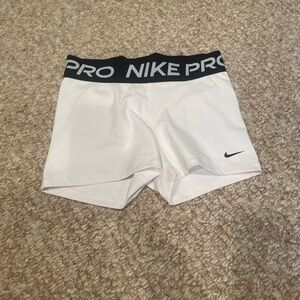 Nike White Shorts with Black Waistband